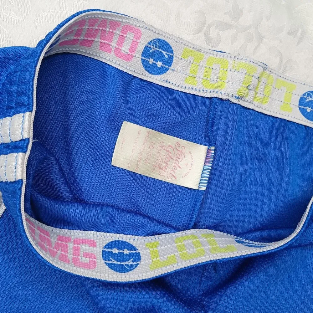 Faded Glory Lot of Girls 2 Athletic Shorts Blue, Hot Pink, White Size L 10/12 - Picture 6 of 11